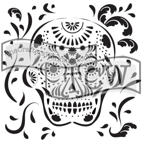 STENCIL MEXICAN SKULL - Stained Glass Express 