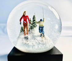 Skiers Snow Globe - Stained Glass Express 