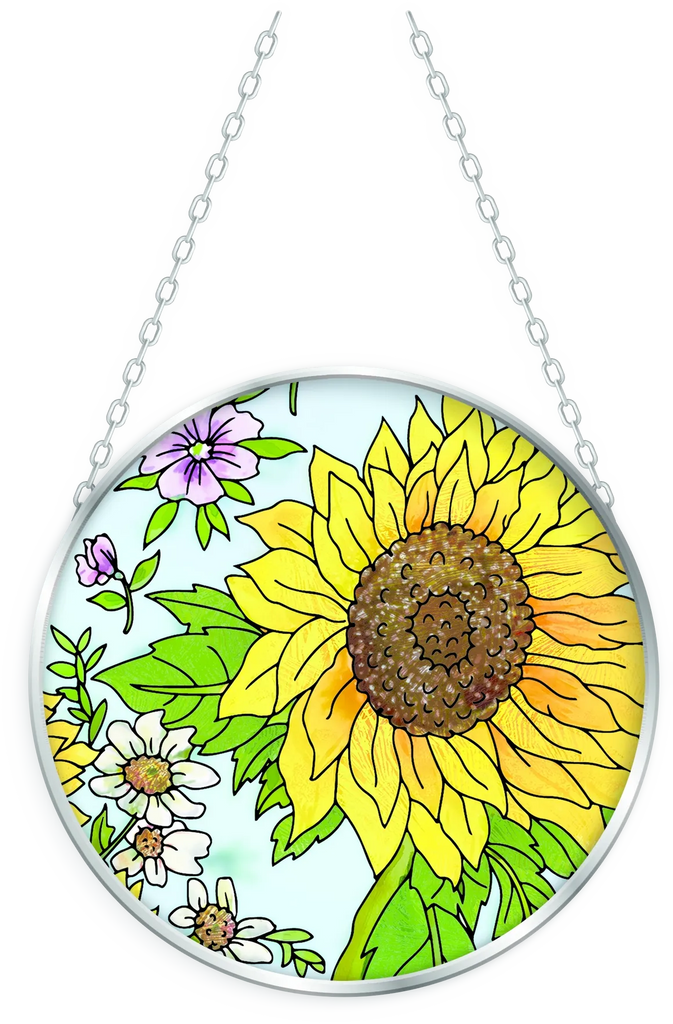 Sunflower Pink Suncatcher - Stained Glass Express 